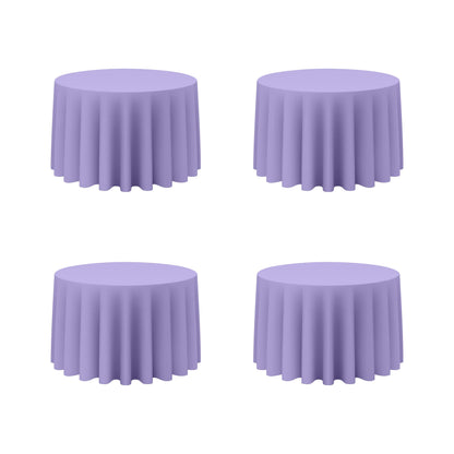 BRILLMAX 6 Pack Navy Blue Round Tablecloths 120 Inch for 60" Tables