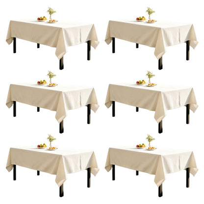 DRESSMAKER 2 Pack White Table Cloth Rectangle 60X102 Inch Fit 6FT Table