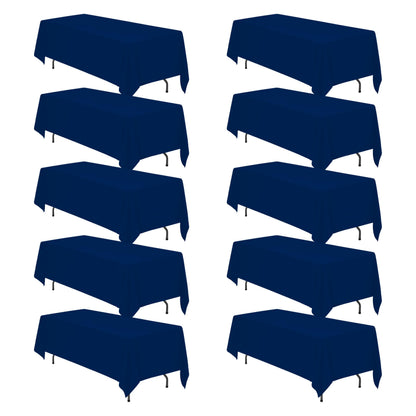 BRILLMAX 6 Pack Ivory Tablecloths 60x102 Inch for 6ft Rectangle Tables