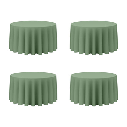 BRILLMAX 6 Pack Navy Blue Round Tablecloths 120 Inch for 60" Tables
