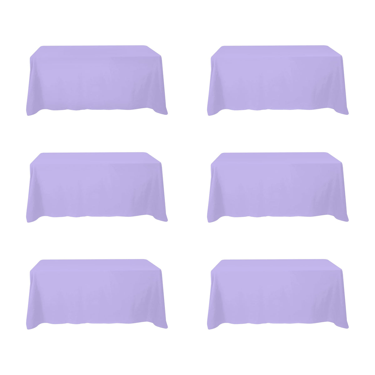 BRILLMAX 6 Pack Ivory Tablecloths 60x102 Inch for 6ft Rectangle Tables