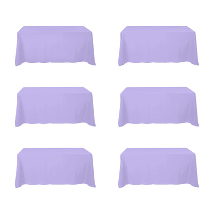 BRILLMAX 6 Pack Ivory Tablecloths 60x102 Inch for 6ft Rectangle Tables