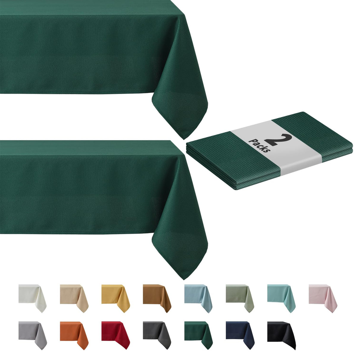 maxmill Rectangle Textured Tablecloth Waterproof Spillproof Wrinkle Free Table Cloth, Kitchen Dining Tabletop Decoration, Fabric Table Cover for Outdoor and Indoor Use, 52 x 70 Inch, Sage Green