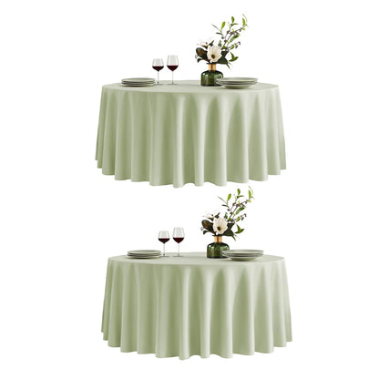 VidaFete 6 Pack 120inch Round Tablecloth Polyester Table Cloth, White