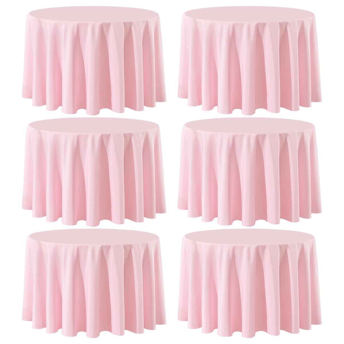 6 Pack White Round Tablecloths 120 Inch for Dining Tables