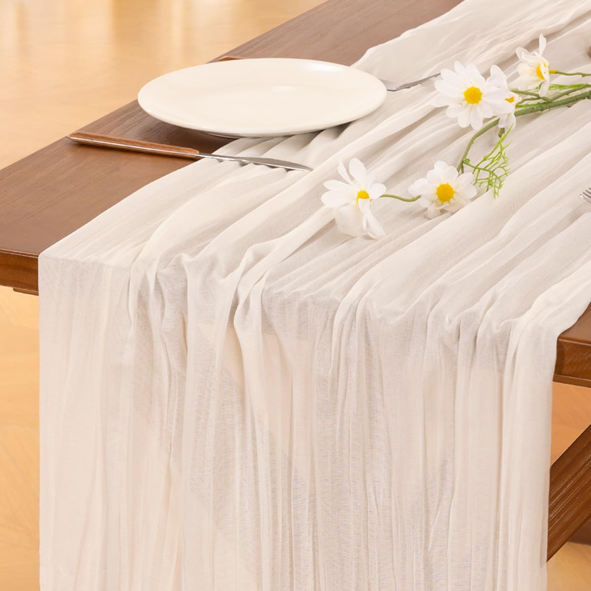 Pink Cheesecloth Table Runner Fall Boho Wedding Birthday Party Home Decor
