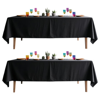 DRESSMAKER 2 Pack White Table Cloth Rectangle 60X102 Inch Fit 6FT Table