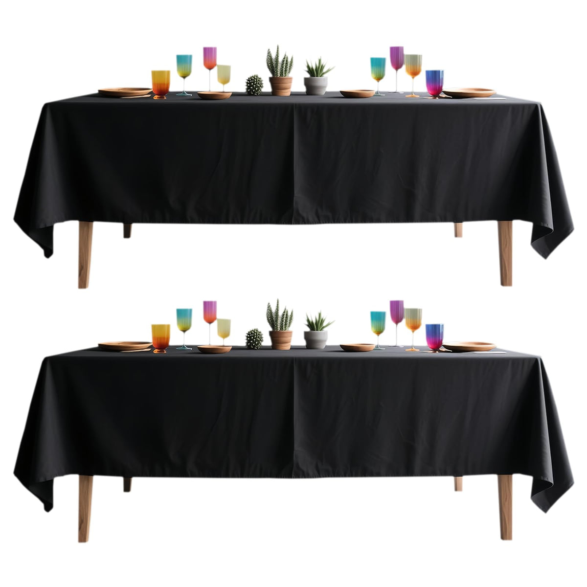 WIGENIUS 6 Pack White Table Cloth Rectangle 60X102 Inch Tablecloth Fit 6FT