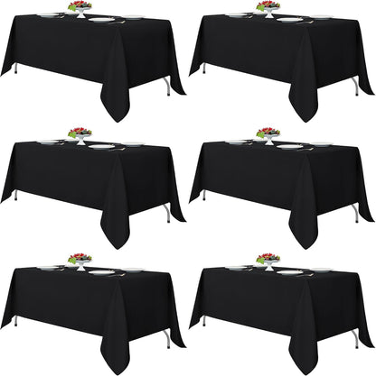 Fitable 6 Pack Black Tablecloths 70x120 Inch for 6-8 Ft Rectangle Tables