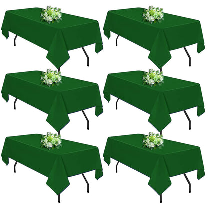 FINDYOU 10 Pack White Table Cloth Rectangle Table 60 x 102 Inch Tablecloths for 6 Foot Rectangle Tables. Stain and Winkle Resistant Polyester Washable White TableCloths for Parties Wedding Dining