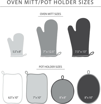 KitchenAid Ribbed Soft Silicone Pot Holder 2-Pack Set, Charcoal Grey, 7"x9"