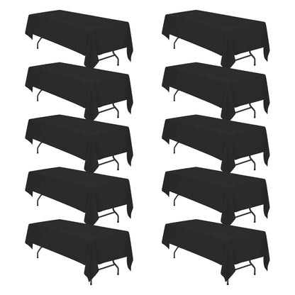 BRILLMAX 6 Pack Ivory Tablecloths 60x102 Inch for 6ft Rectangle Tables