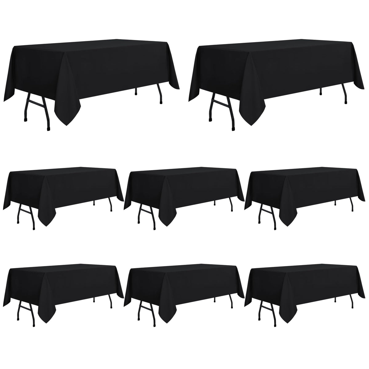sancua Rectangle Tablecloth, 60 x 84 Inch, Black