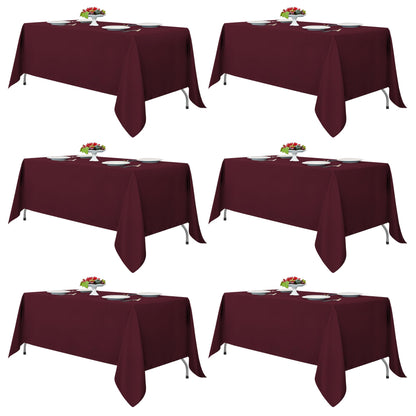 Fitable 6 Pack Black Tablecloths 70x120 Inch for 6-8 Ft Rectangle Tables