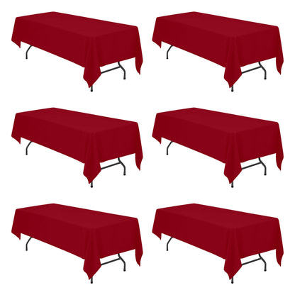BRILLMAX 6 Pack Ivory Tablecloths 60x102 Inch for 6ft Rectangle Tables