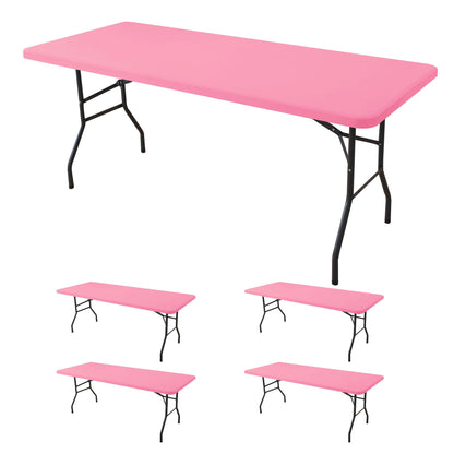 Fitted Tablecloth for 6 Foot Rectangle Tables-Black Picnic Table Covers