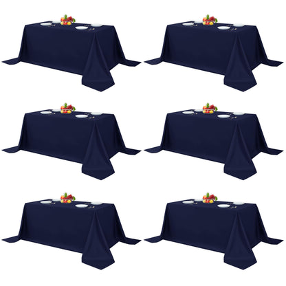 Fitable 6 Pack Black Tablecloths 70x120 Inch for 6-8 Ft Rectangle Tables