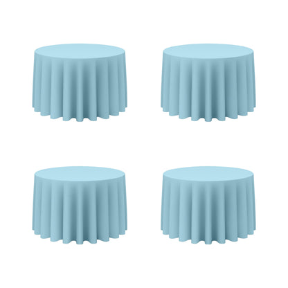 BRILLMAX 6 Pack Navy Blue Round Tablecloths 120 Inch for 60" Tables