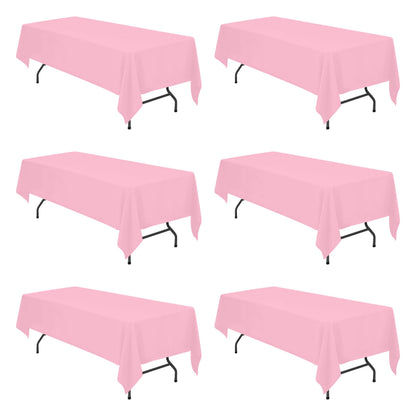 BRILLMAX 6 Pack Ivory Tablecloths 60x102 Inch for 6ft Rectangle Tables