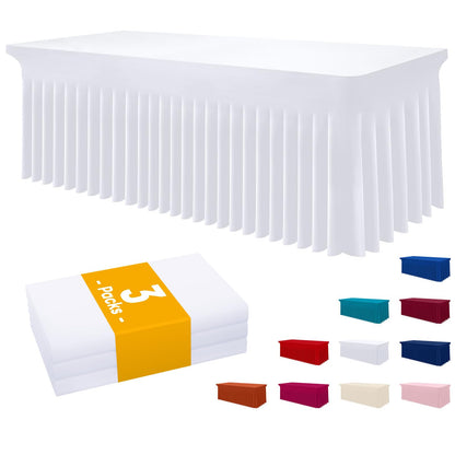 Smiry Spandex Elastic Fitted Table Cloth Skirt for 6FT Rectangle Table