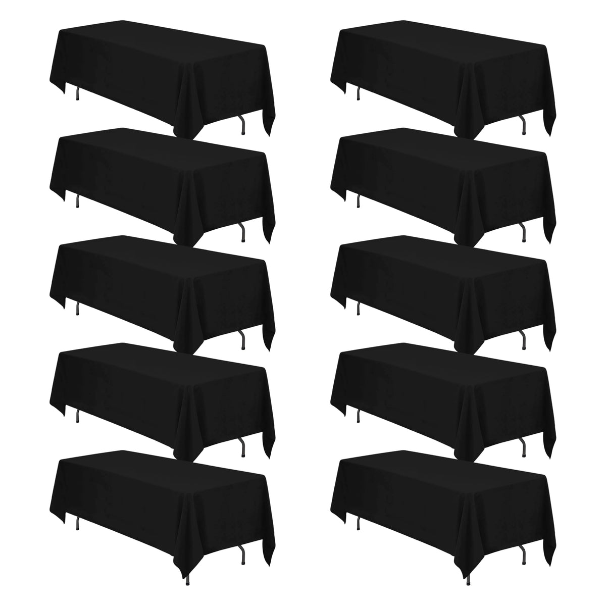 BRILLMAX 6 Pack Ivory Tablecloths 60x102 Inch for 6ft Rectangle Tables