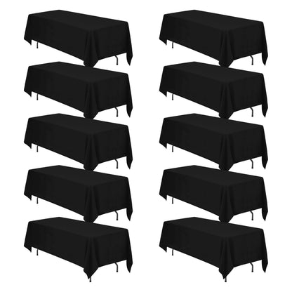 BRILLMAX 6 Pack Ivory Tablecloths 60x102 Inch for 6ft Rectangle Tables