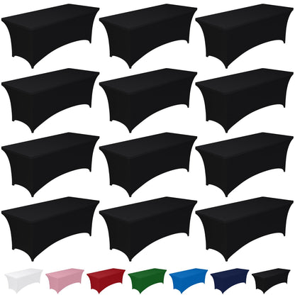 Pureegg Spandex Tablecloth 6ft 2 Pack Black