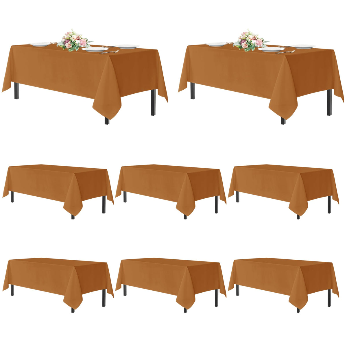 sancua 2 Pack Black Tablecloths 60x102 Inch for 6 Feet Rectangle Tables