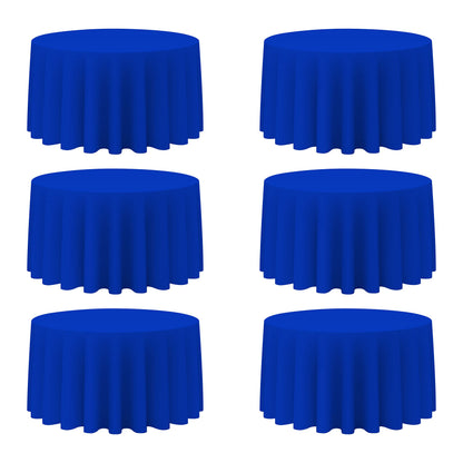 BRILLMAX 6 Pack Navy Blue Round Tablecloths 120 Inch for 60" Tables