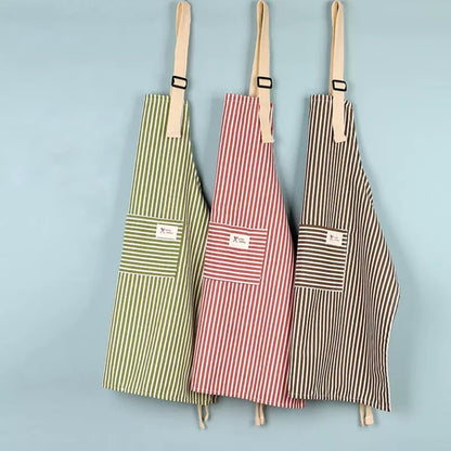 3 PCS Kitchen Cooking Aprons Cotton Linen Adjustable Bib Chef Apron with 2 Pockets