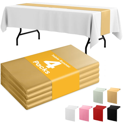 Niuara Black Plastic Table Cloth Disposable, 4 Pack, 54 x 108 in