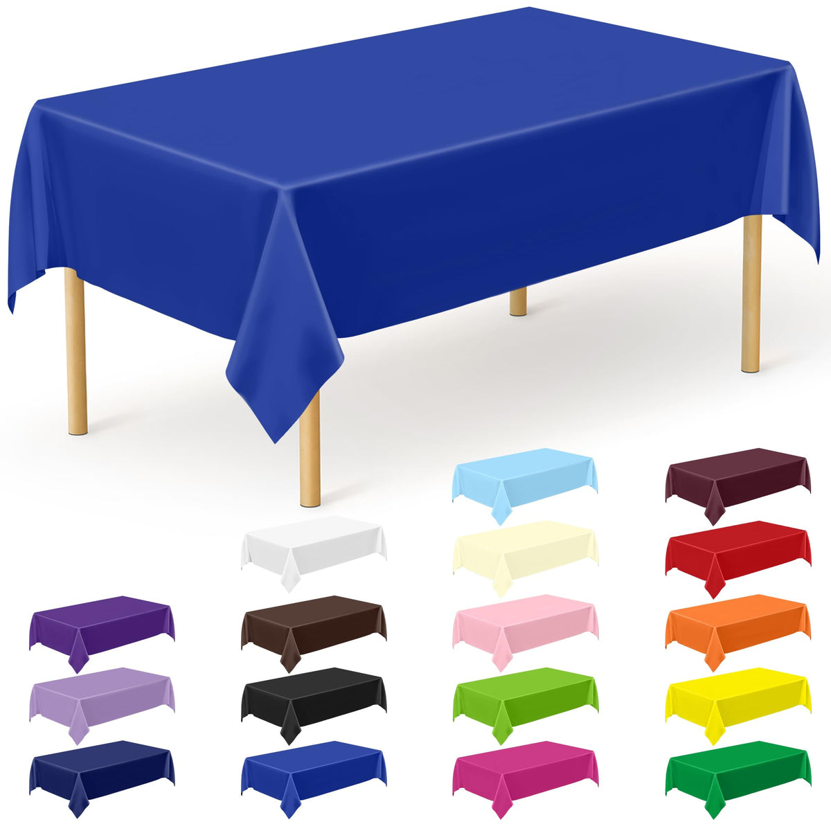 QZYL 4 Packs White Plastic Tablecloth, Large Sturdy Disposable Table Cloth