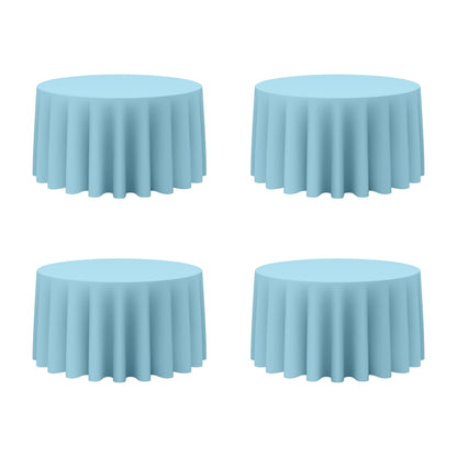 BRILLMAX 6 Pack Navy Blue Round Tablecloths 120 Inch for 60" Tables