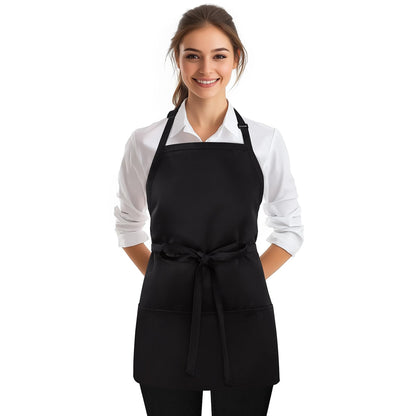 NLUS Kitchen Cooking Apron with 3 Pockets, Adjustable Bib Apron Chef Aprons for Women Men