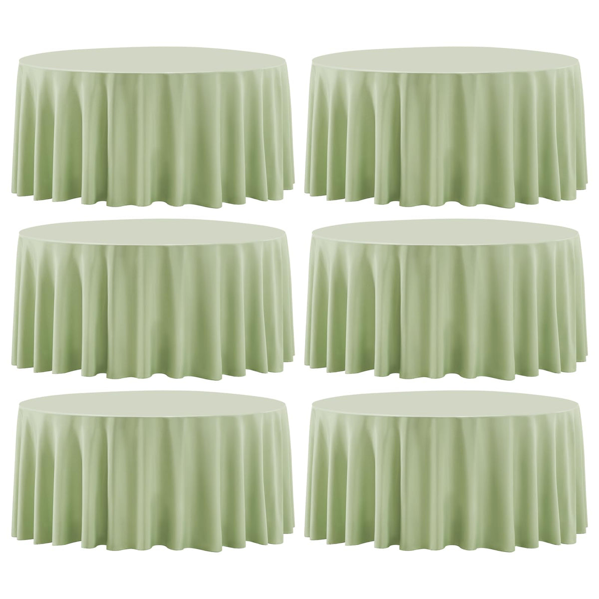 6 Pack White Round Tablecloths 120 Inch for Dining Tables