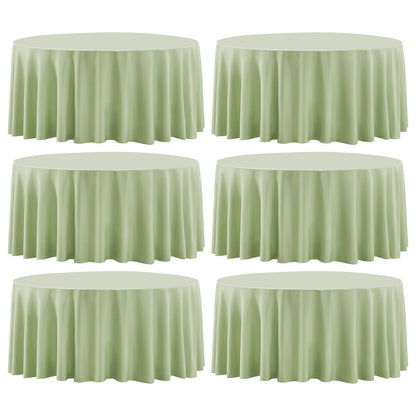 6 Pack White Round Tablecloths 120 Inch for Dining Tables