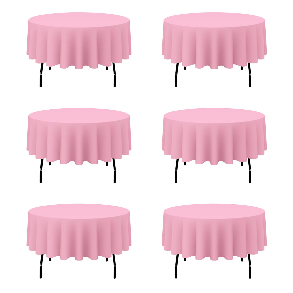 BRILLMAX 6 Pack Navy Blue Round Tablecloths 120 Inch for 60" Tables
