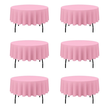 BRILLMAX 6 Pack Navy Blue Round Tablecloths 120 Inch for 60" Tables