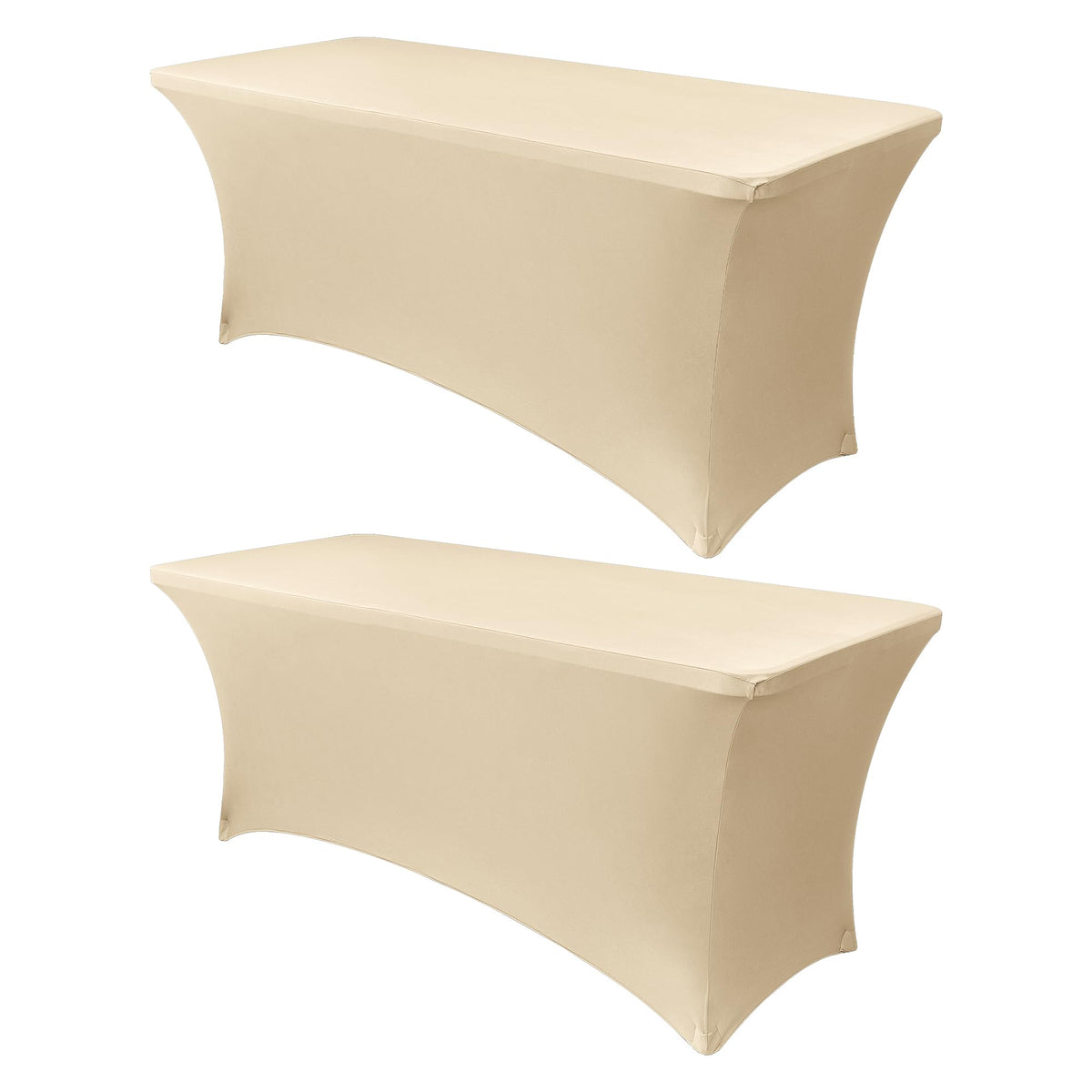 Obstal 6ft Stretch Black Spandex Table Cloth 2 Pack for Folding Tables