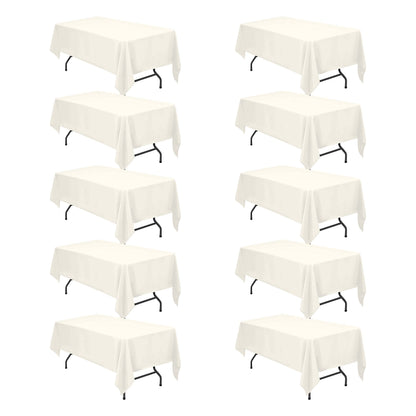 BRILLMAX 6 Pack Ivory Tablecloths 60x102 Inch for 6ft Rectangle Tables