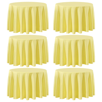 6 Pack White Round Tablecloths 120 Inch for Dining Tables