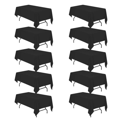 BRILLMAX 6 Pack Ivory Tablecloths 60x102 Inch for 6ft Rectangle Tables