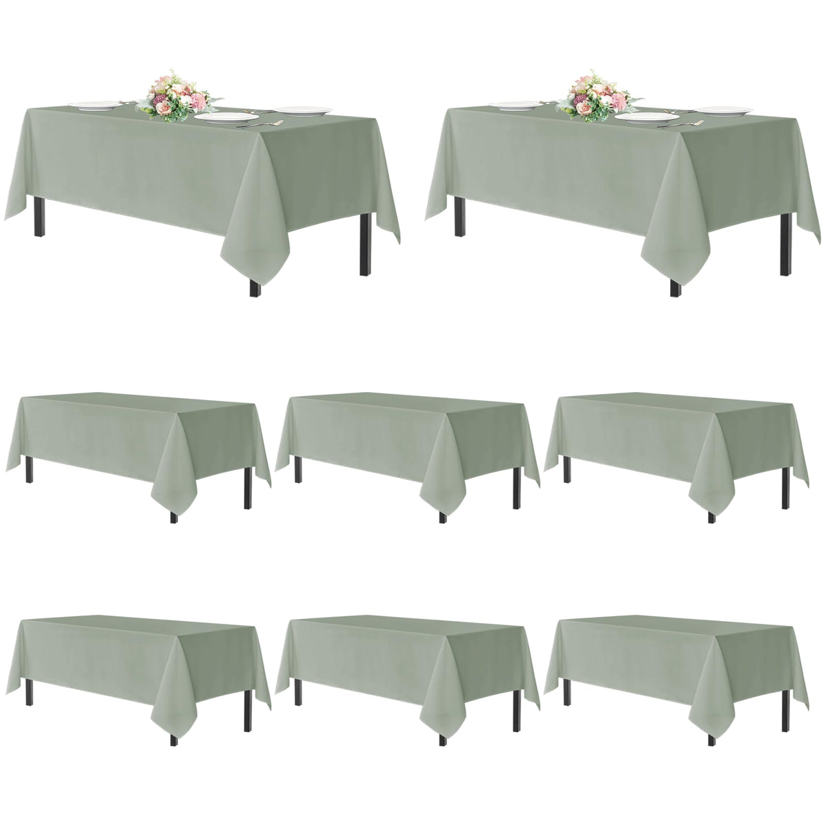 sancua 2 Pack Black Tablecloths 60x102 Inch for 6 Feet Rectangle Tables