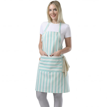 TOSHEX Kitchen Apron Cotton Waterdrop Resistant Adjustable Button Women Men