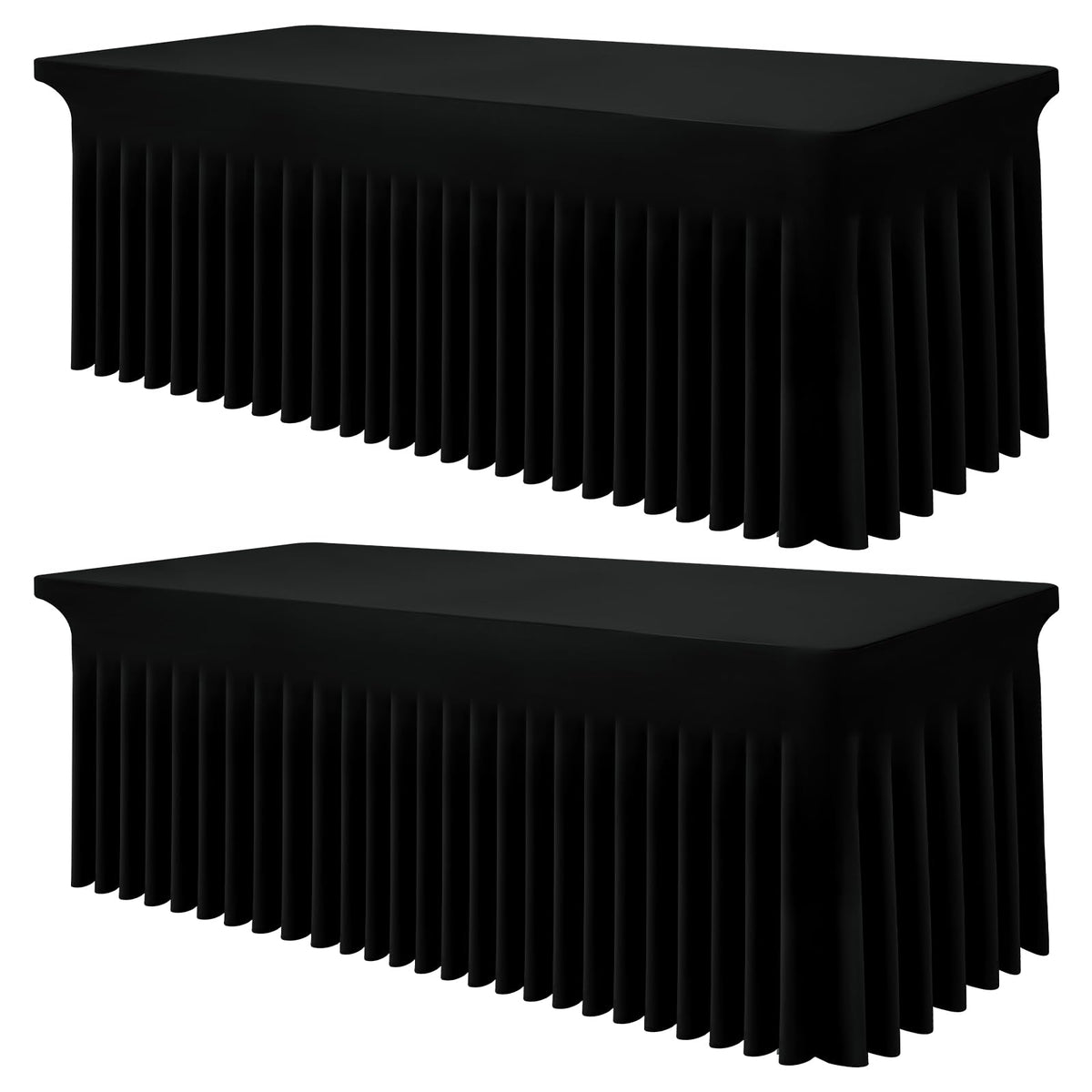 Smiry Spandex Elastic Fitted Table Cloth Skirt for 6FT Rectangle Table