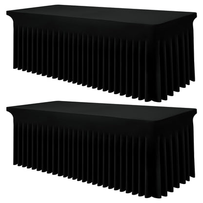 Smiry Spandex Elastic Fitted Table Cloth Skirt for 6FT Rectangle Table