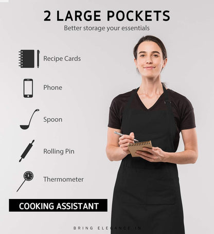 Syntus Apron for Men Women, Adjustable Cooking Kitchen Apron with 2 Pockets