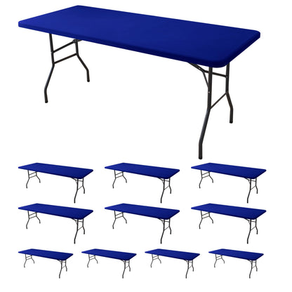 Fitted Tablecloth for 6 Foot Rectangle Tables-Black Picnic Table Covers