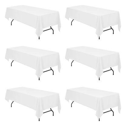 BRILLMAX 6 Pack Ivory Tablecloths 60x102 Inch for 6ft Rectangle Tables