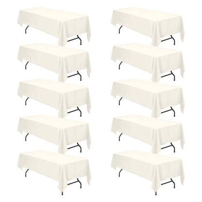 BRILLMAX 6 Pack Ivory Tablecloths 60x102 Inch for 6ft Rectangle Tables